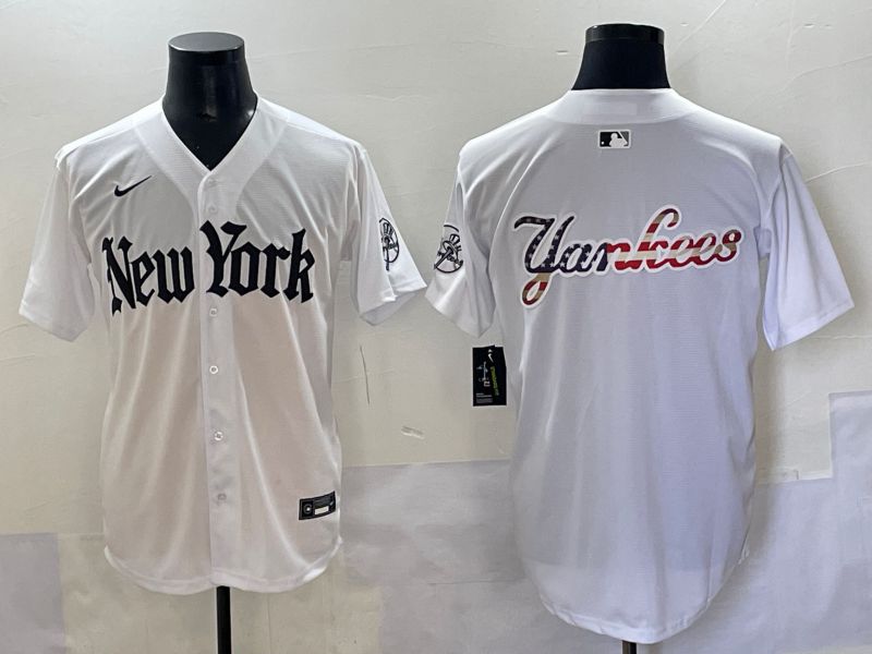 Men 2025 New York Yankees Blank White Five generations Joint Name Nike MLB Jersey style 112->new york yankees->MLB Jersey